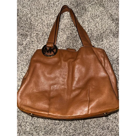 Women's Michael Kors Brown Gold Leather Hobo Bag One Size​ - Picture 2 of 16